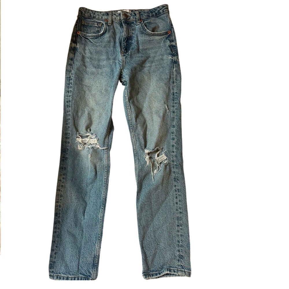 ZARA Light Wash Ripped Jeans